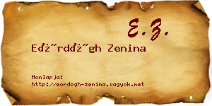 Eördögh Zenina névjegykártya